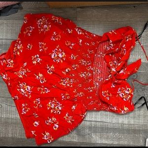 Red Forever21 Romper